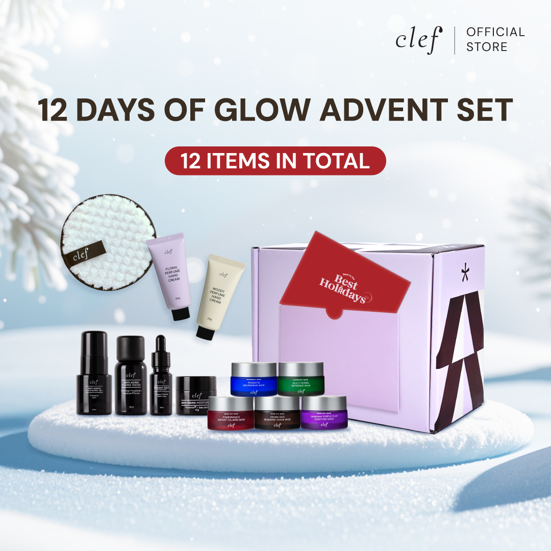 [12 Days of Glow Advent Set] CLEF Holiday Little Joy Box – Skincare Mini Gift Set (12 Items)