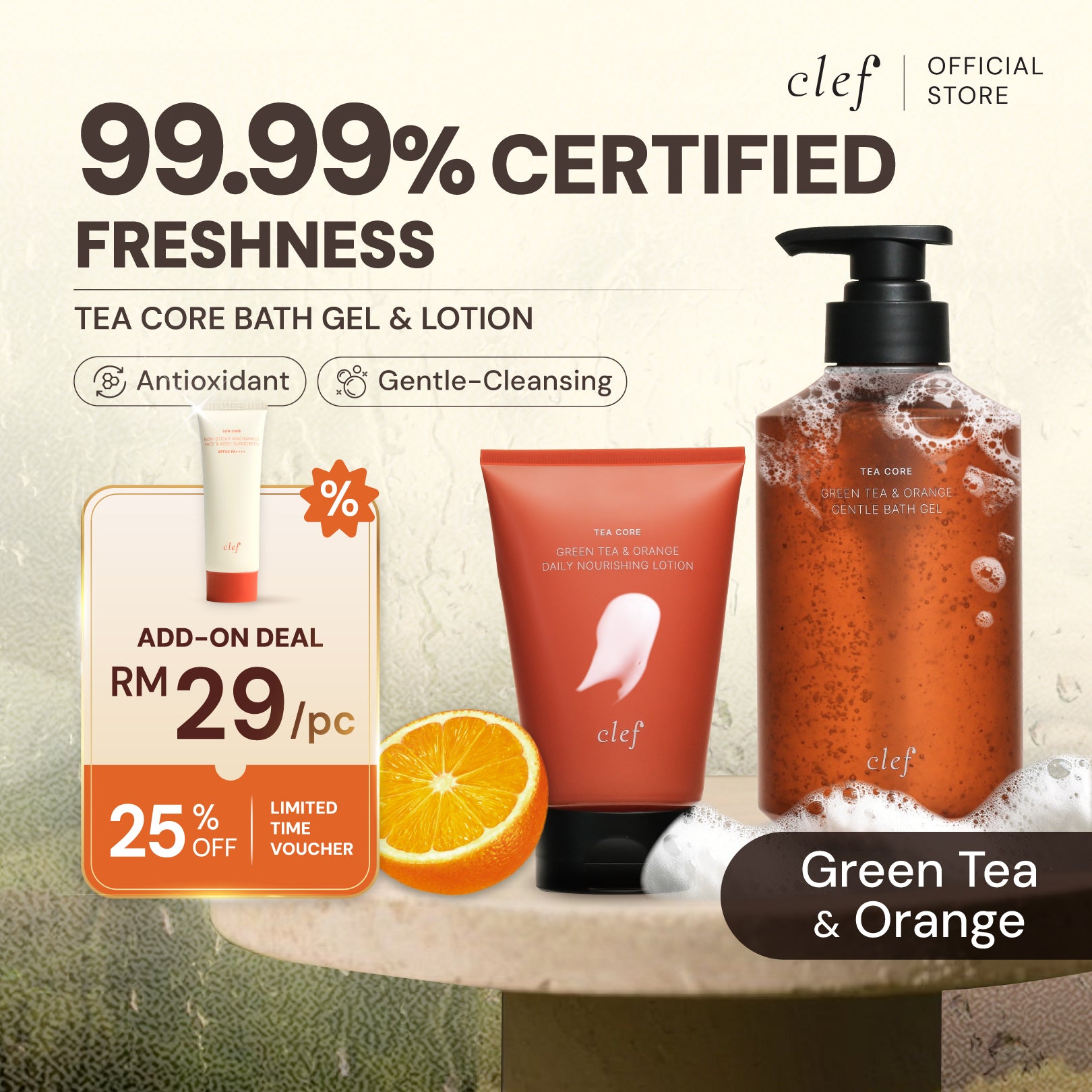 CLEF Tea Core Green Tea & Orange