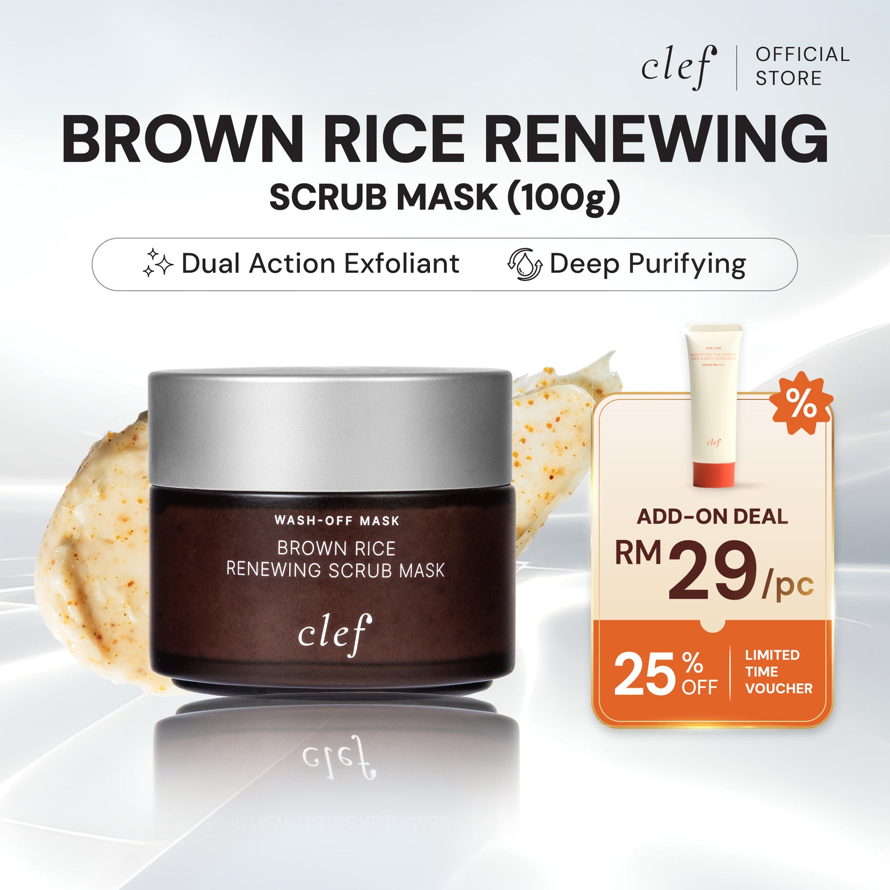 CLEF Brown Rice Renewing Scrub Mask