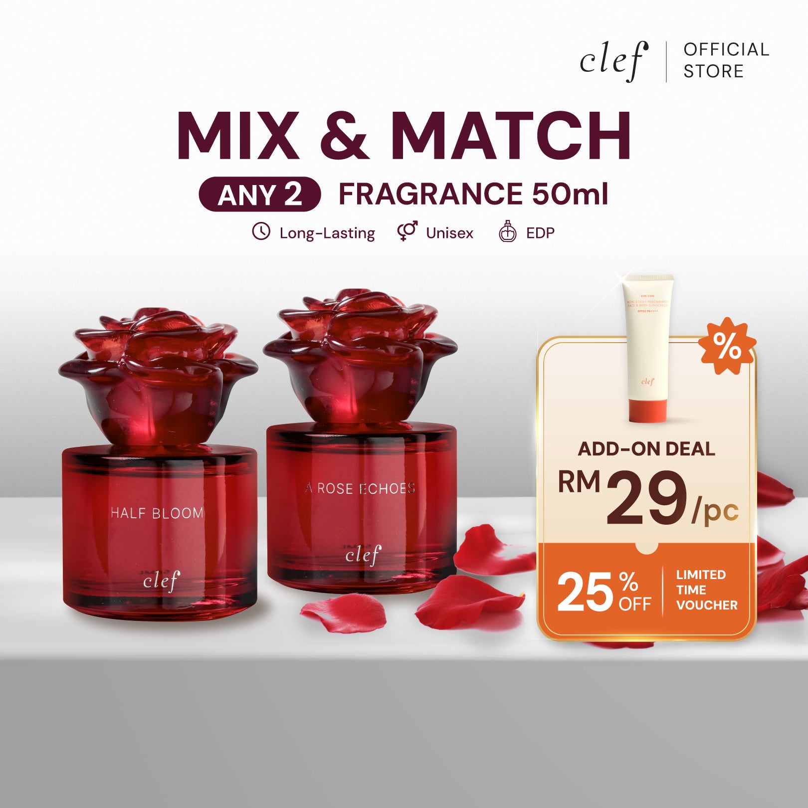 [MIX & MATCH 2x 50ml] ROSE Perfume 50ml - A Rose For Every Stage