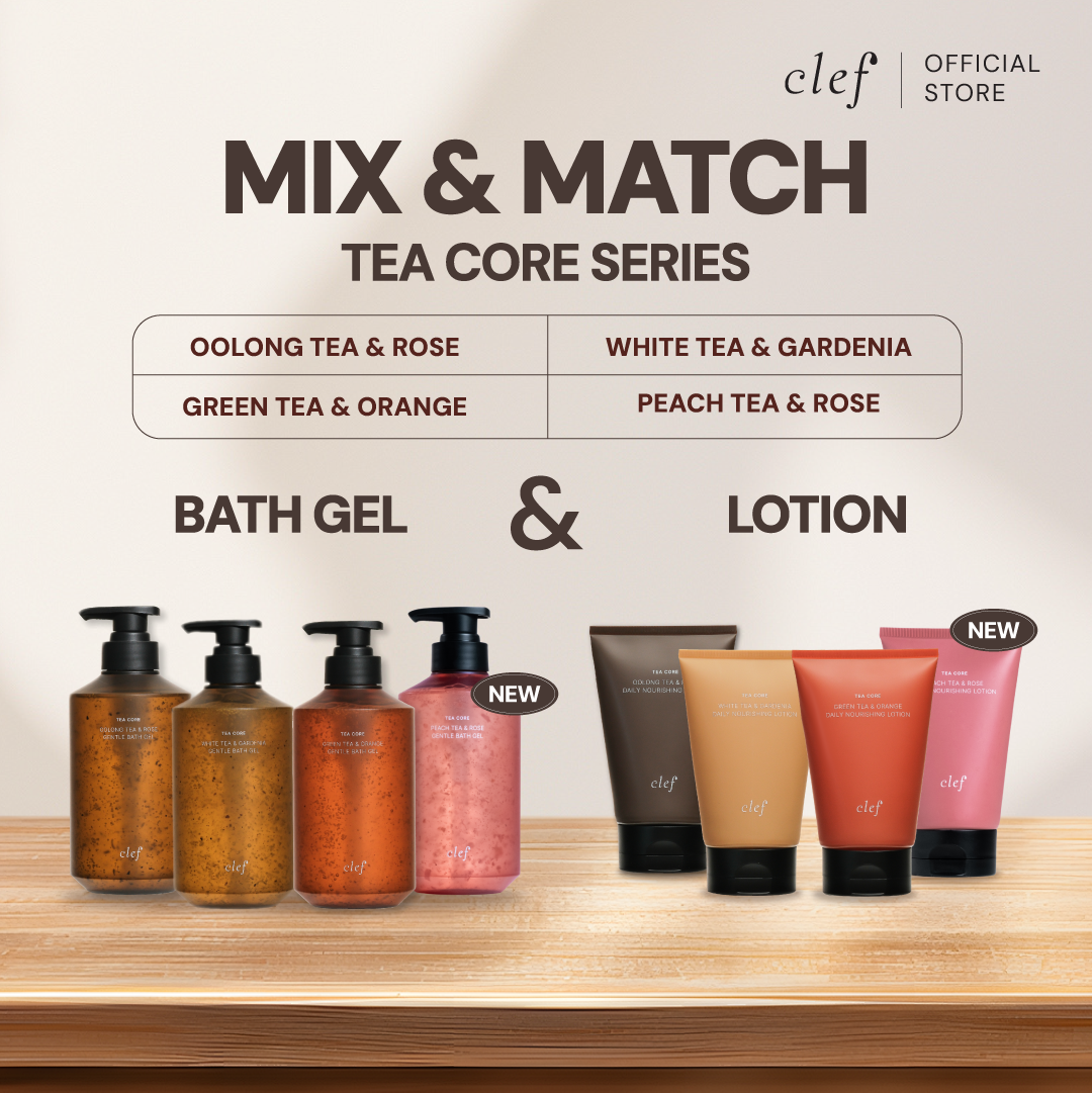 [READY STOCK] CLEF Tea Core Gentle Bath Gel + Daily Nourishing Lotion