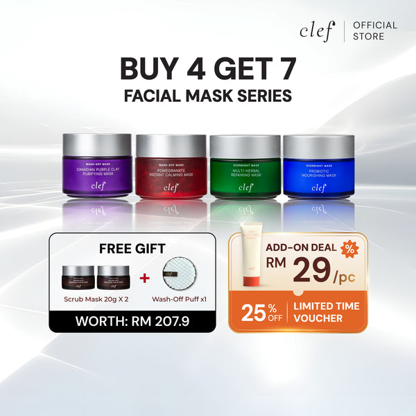 [BUY 4 Get 7] CLEF Facial Mask Full Set