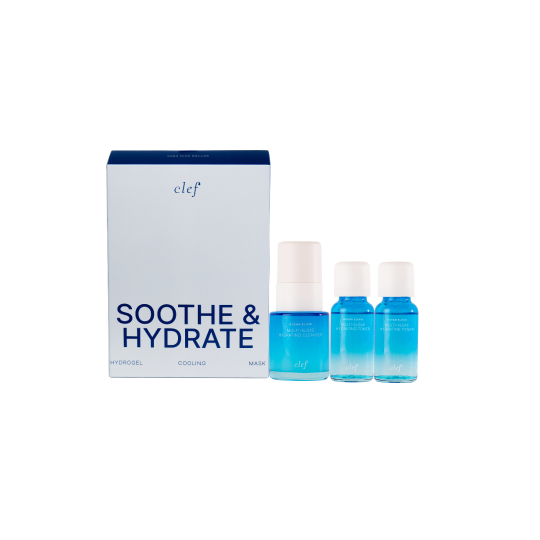 [FREE GIFTS] x1 Ocean Elixir Cleansing Gel 20ml + x2 Ocean Elixir Toning Water 15ml + 1 Box Mask