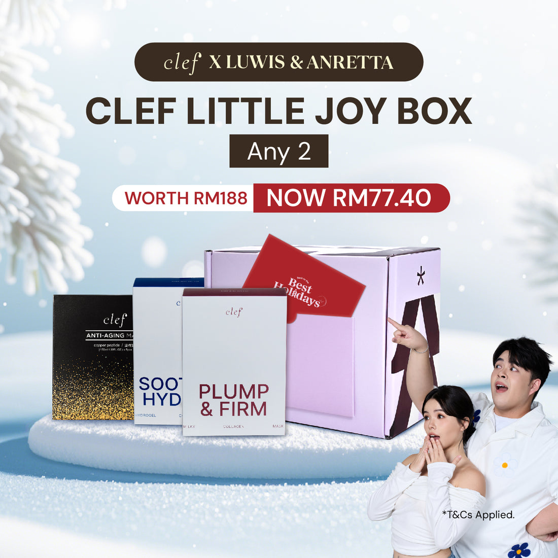 [LUWIS & ANRETTA] CLEF Little Joy Box – Sheet Mask Duo Set (2 Items)