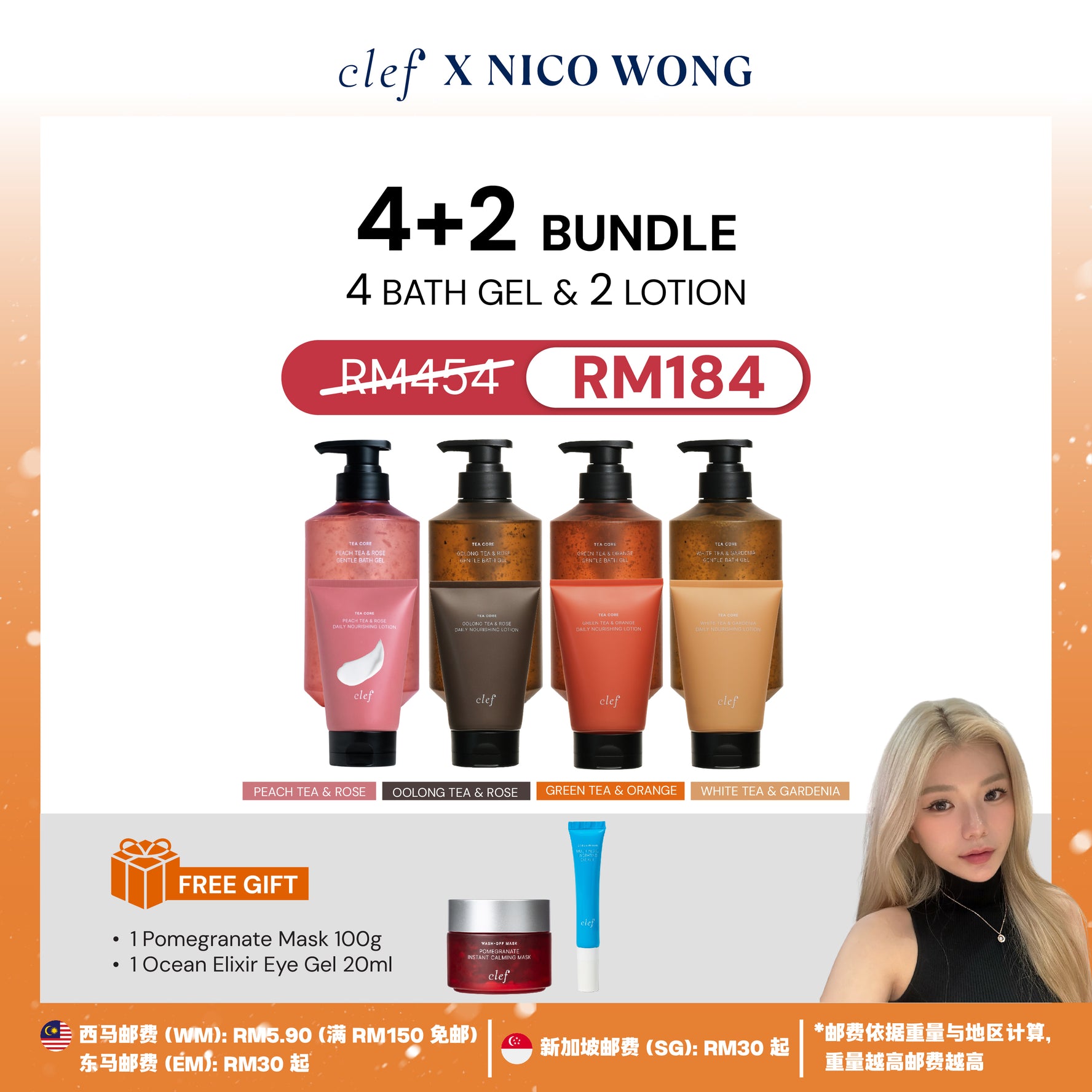 [NICO] 4 Bath Gel + 2 Lotion