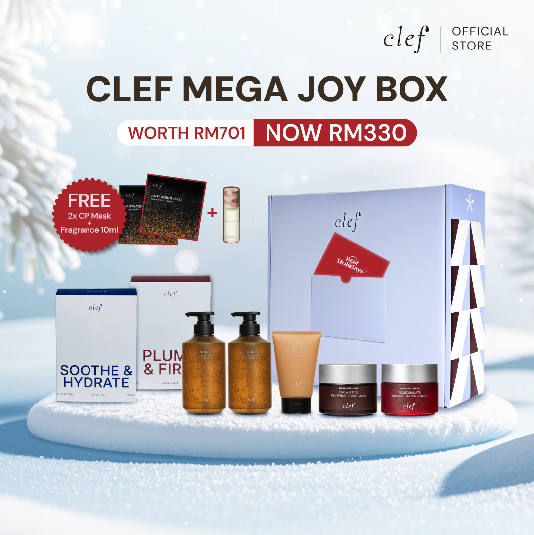 [GIFT SET] CLEF Mega Joy Box - Self-Care Set (10 Items) | Festive Bundle | Body Care | Skincare | Bath Gel | Lotion | Mask