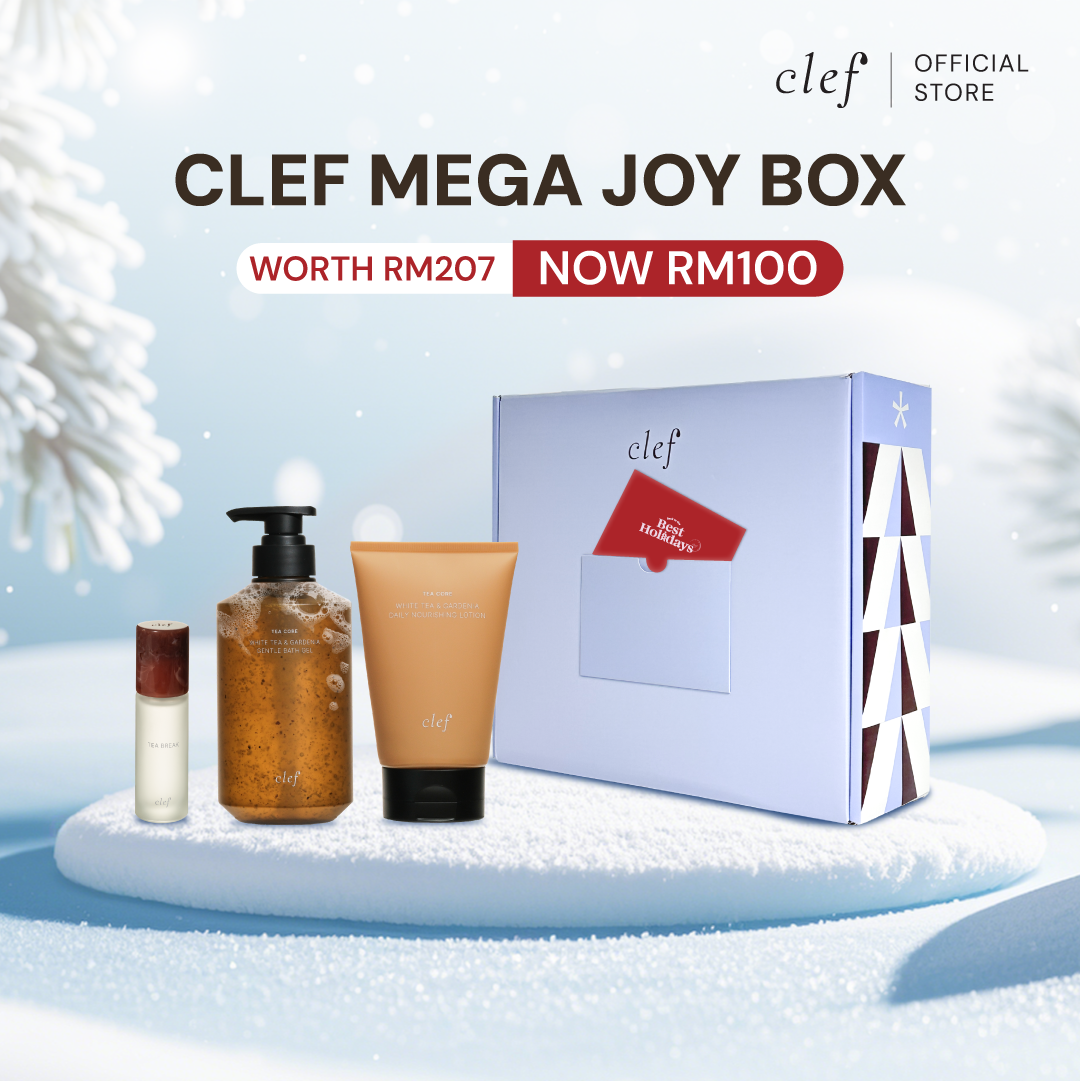 [GIFT SET] CLEF Mega Joy Box – Fresh Scent Set (3 Items) | Festive Bundle | Body Care | Perfume | Fragrance | Bath Gel | Lotion