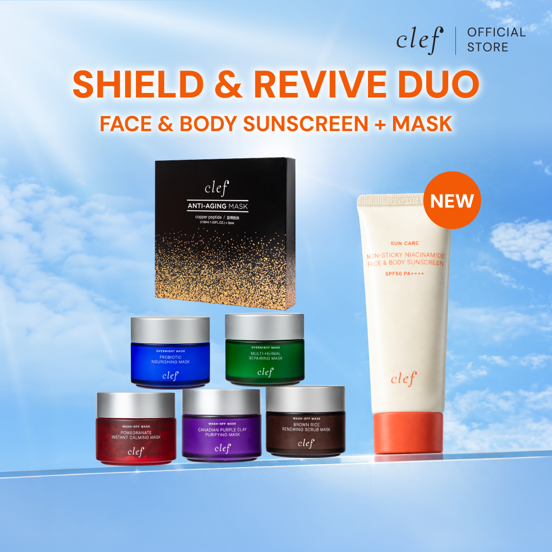 [NEW] CLEF Face & Body Sunscreen SPF50 PA++++ 70ml + Mask