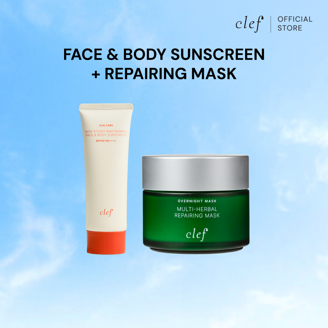 [NEW] CLEF Face & Body Sunscreen SPF50 PA++++ 70ml + Mask