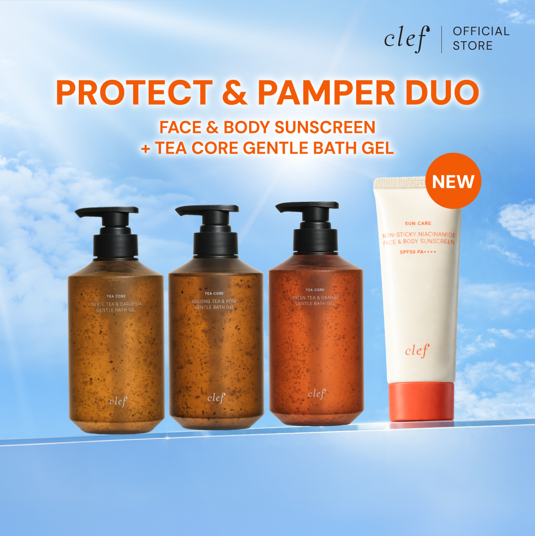 CLEF Face & Body Sunscreen SPF50 PA++++ 70ml + Tea Core Series