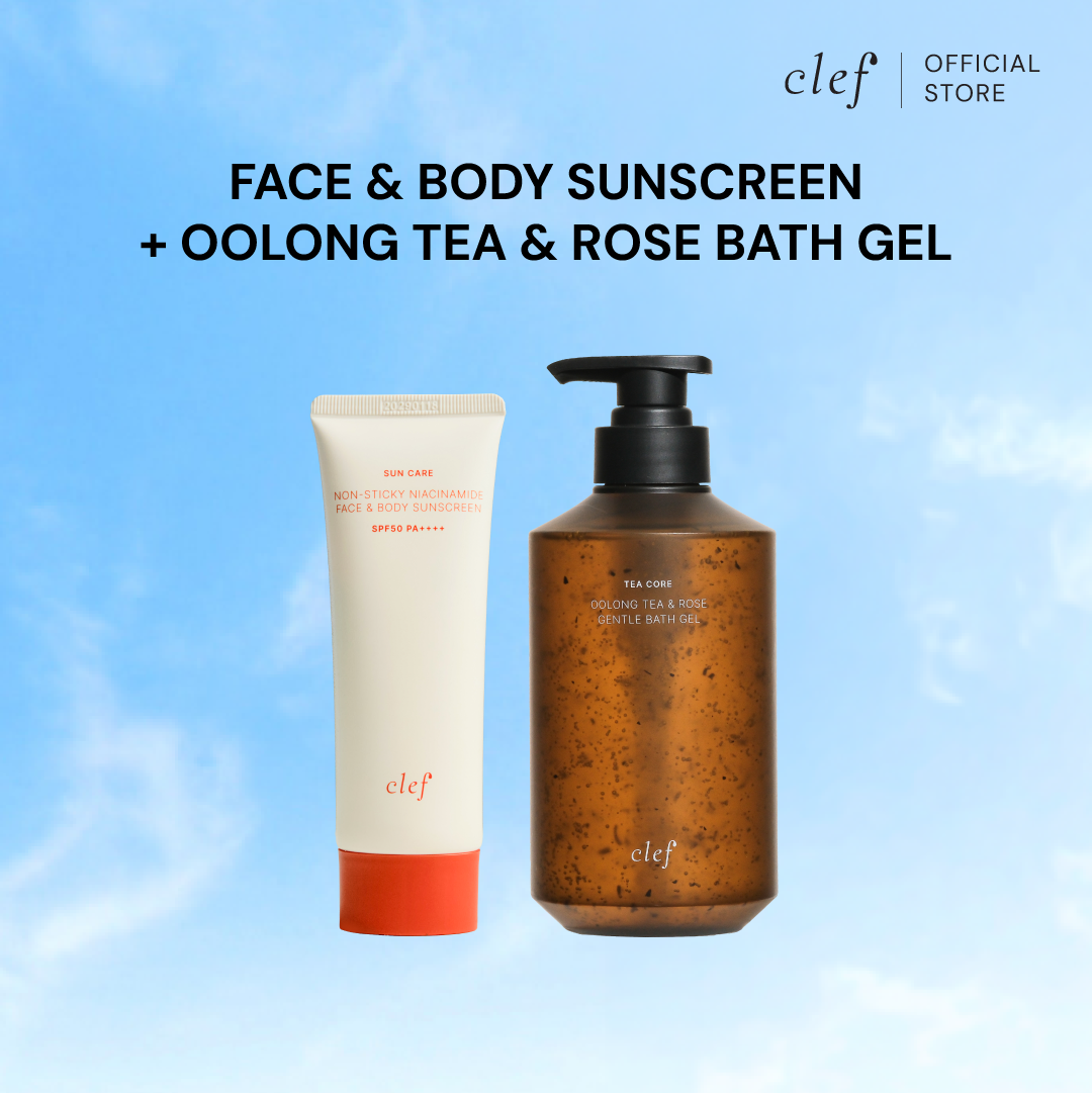 CLEF Face & Body Sunscreen SPF50 PA++++ 70ml + Tea Core Series
