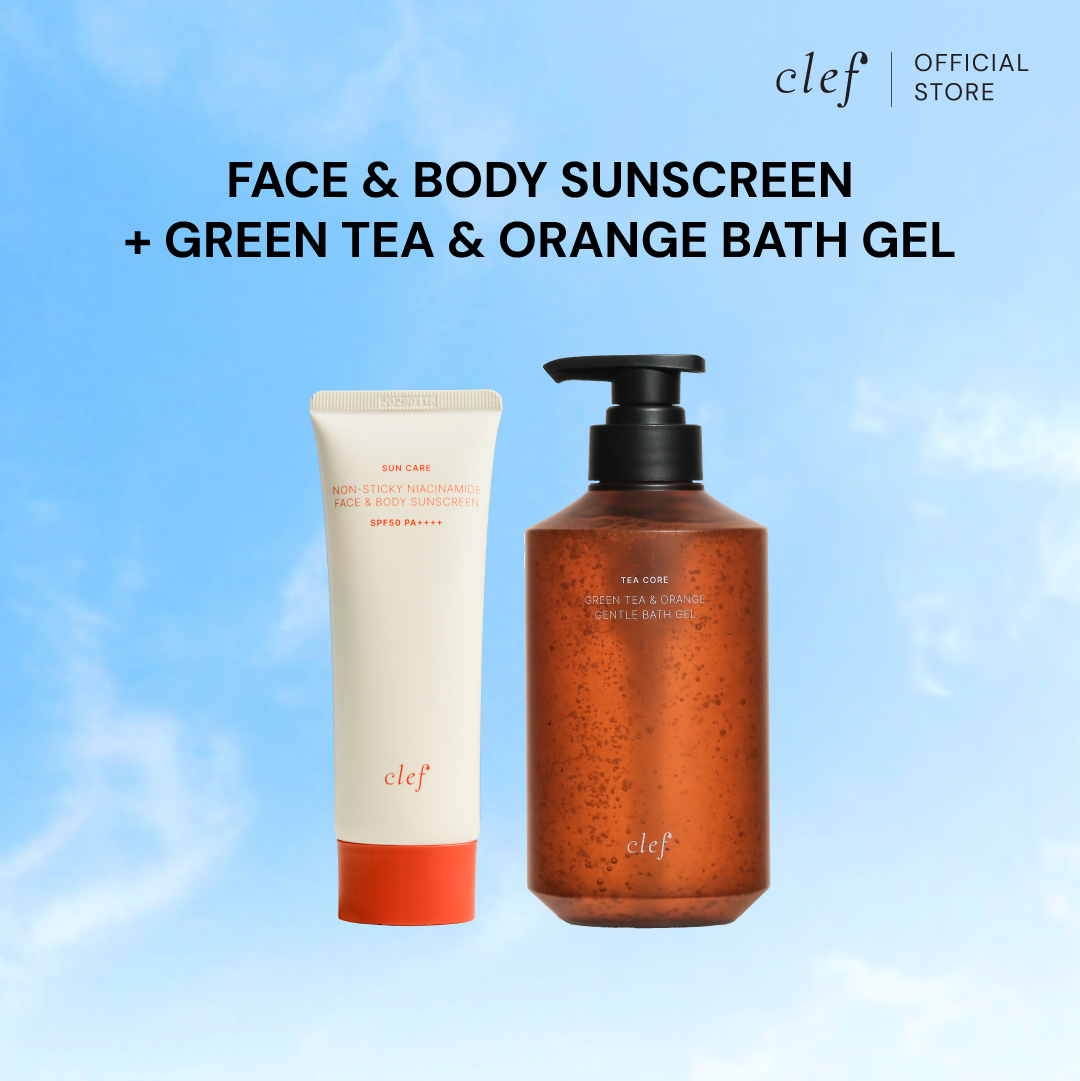 CLEF Face & Body Sunscreen SPF50 PA++++ 70ml + Tea Core Series