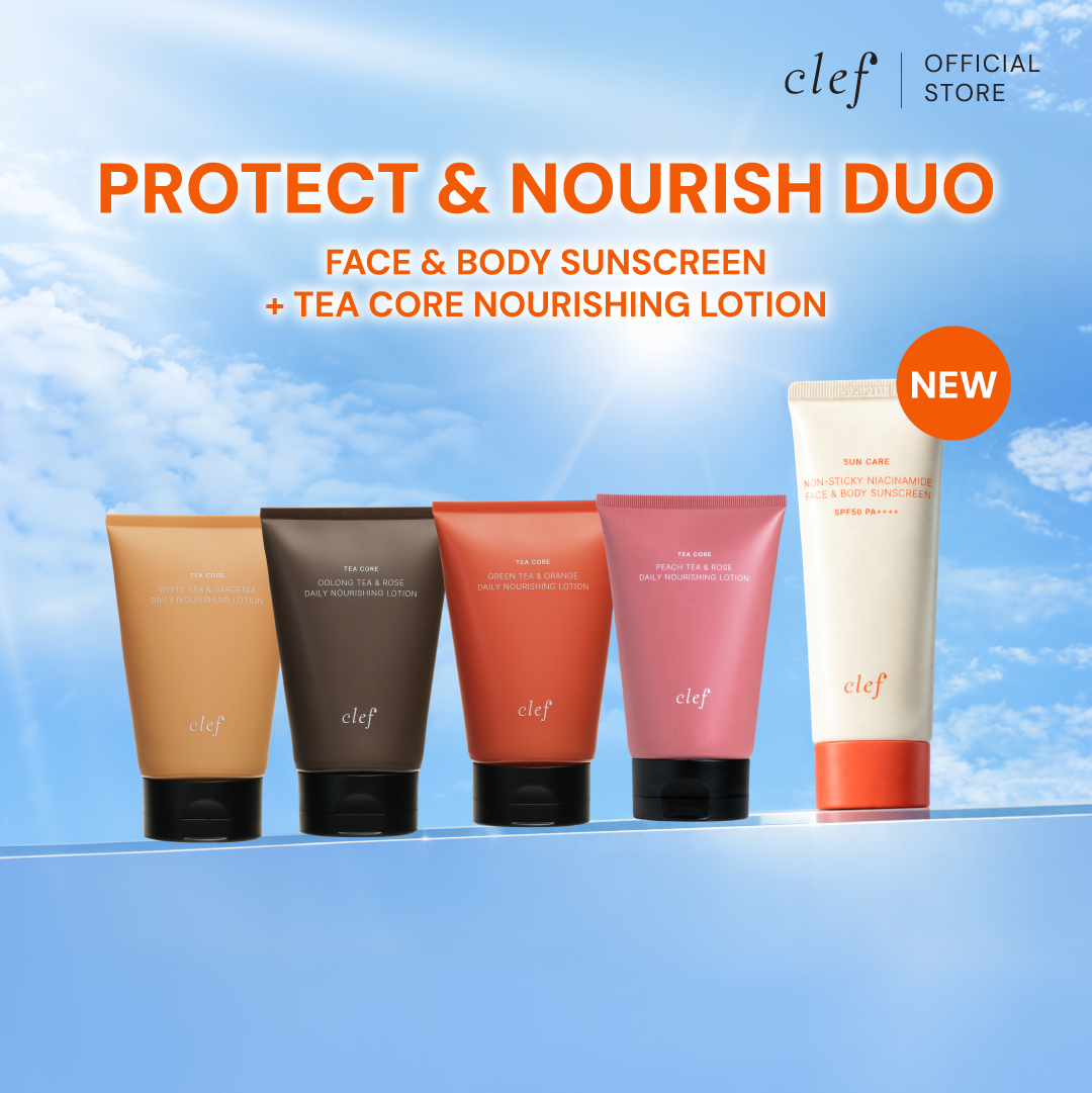 CLEF Face & Body Sunscreen SPF50 PA++++ 70ml + Tea Core Series