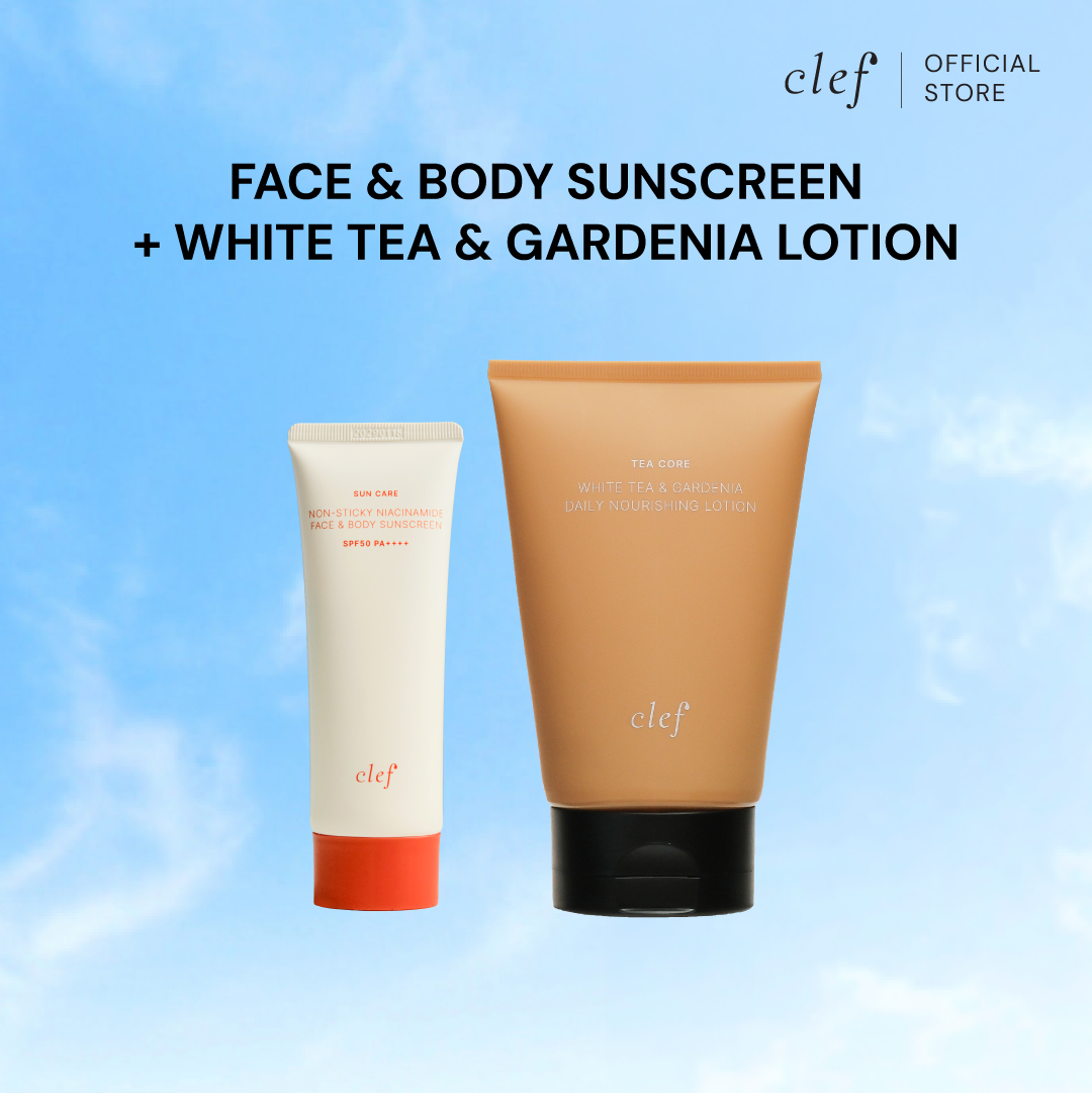 CLEF Face & Body Sunscreen SPF50 PA++++ 70ml + Tea Core Series