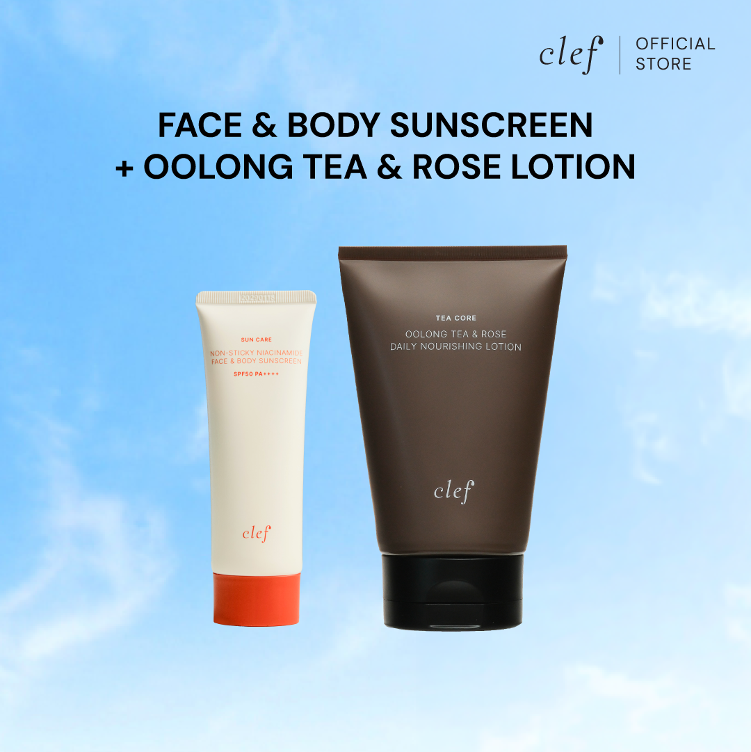 CLEF Face & Body Sunscreen SPF50 PA++++ 70ml + Tea Core Series