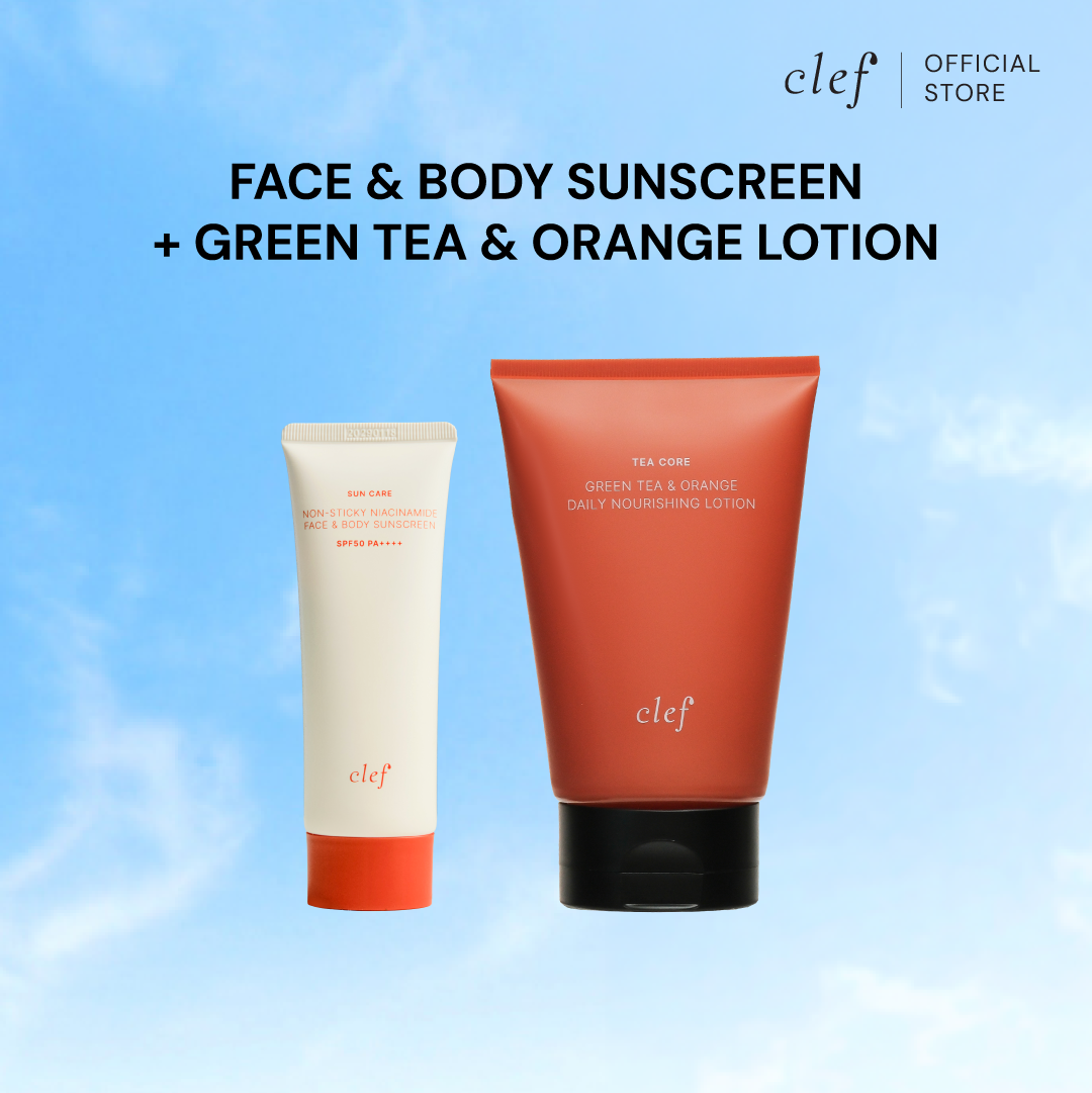 CLEF Face & Body Sunscreen SPF50 PA++++ 70ml + Tea Core Series
