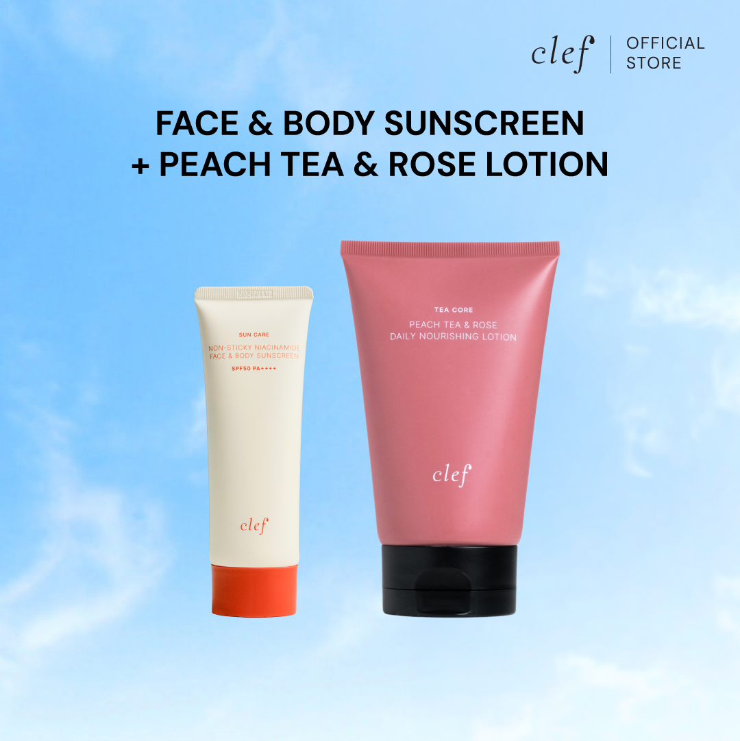 CLEF Face & Body Sunscreen SPF50 PA++++ 70ml + Tea Core Series