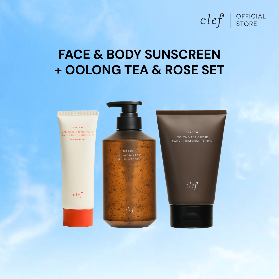 CLEF Face & Body Sunscreen SPF50 PA++++ 70ml + Tea Core Series