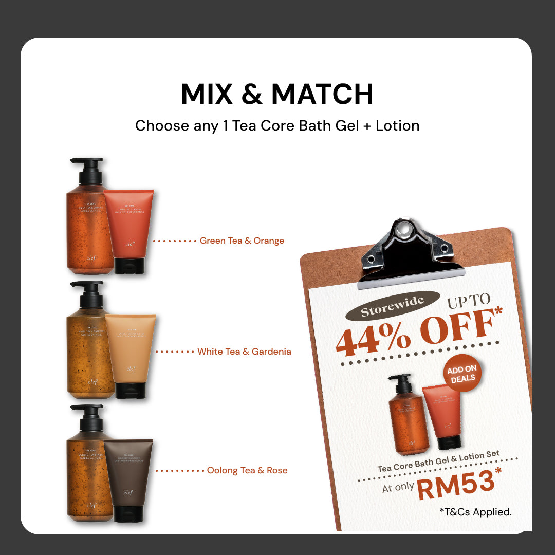 [READY STOCK]  CLEF Tea Core Gentle Bath Gel + Daily Nourishing Lotion