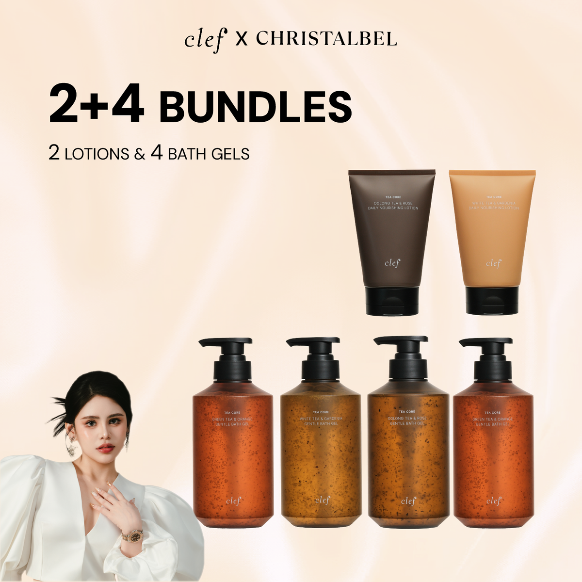 [CHRISTALBEL] 4 Bath Gel + 2 Lotion