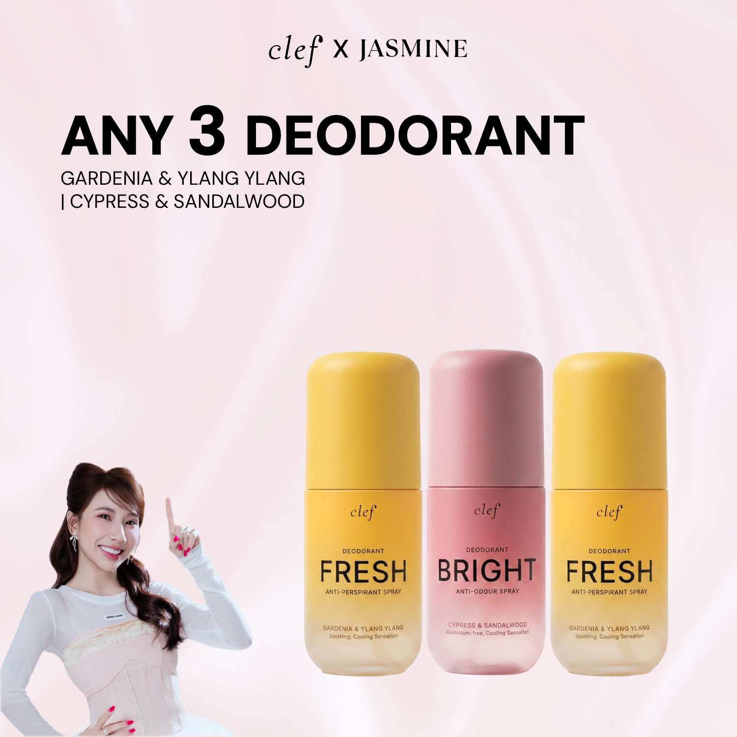 [JASMINE] Mix & Match Any 3 All in One Deodorant & Perfume Mist