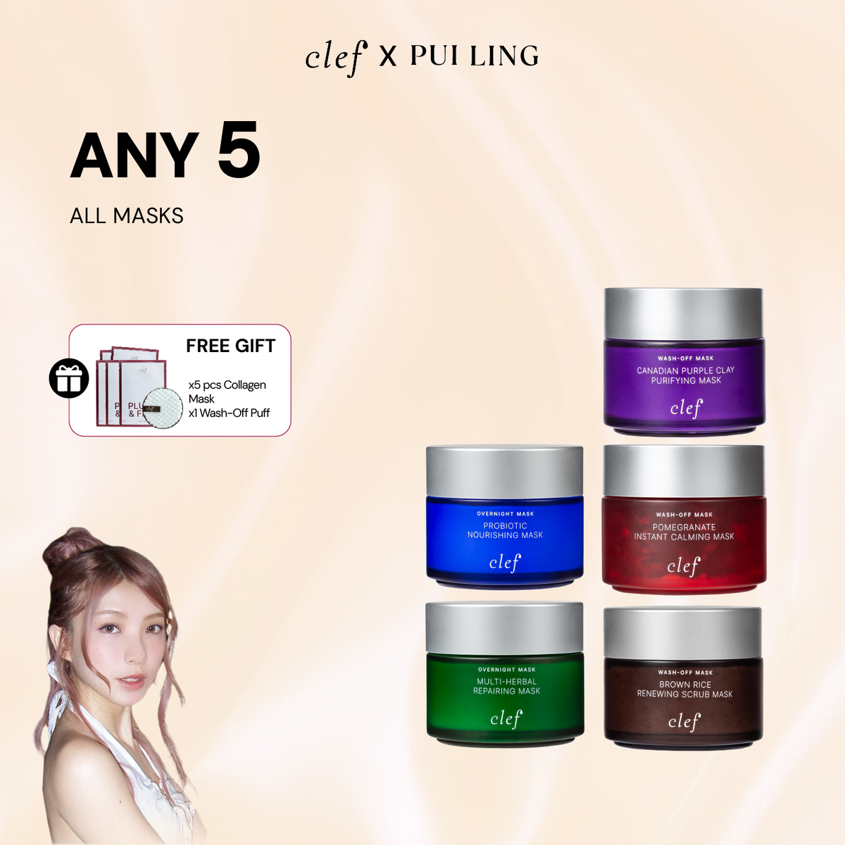 [PUI LING] Any 5 Facial Mask