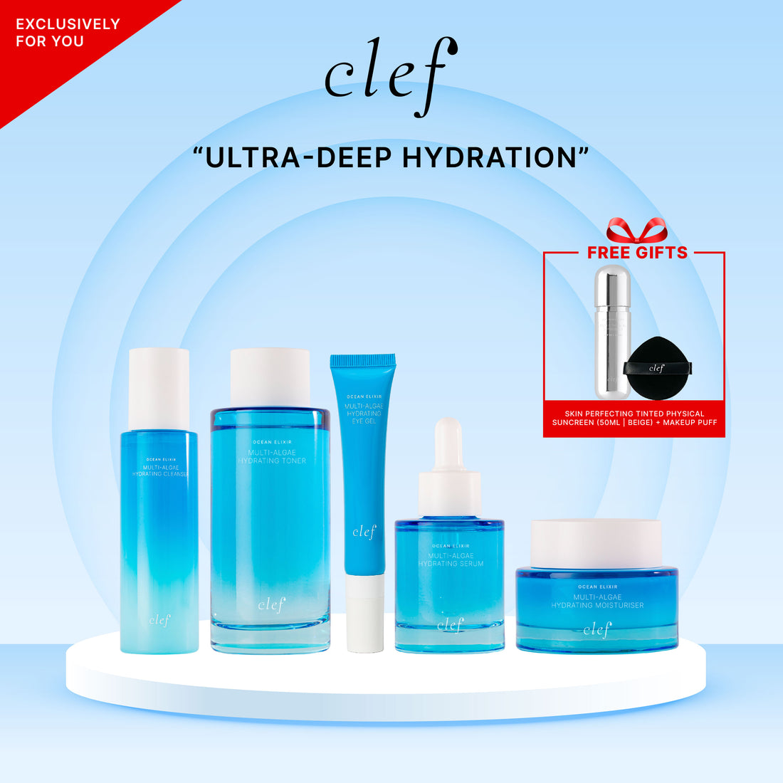 CLEF ULTRA-DEEP HYDRATION [FREE CLEF PHYSICAL TINTED SUNSCREEN BEIGE 50ML (OLD VERSION) + MAKEUP PUFF]