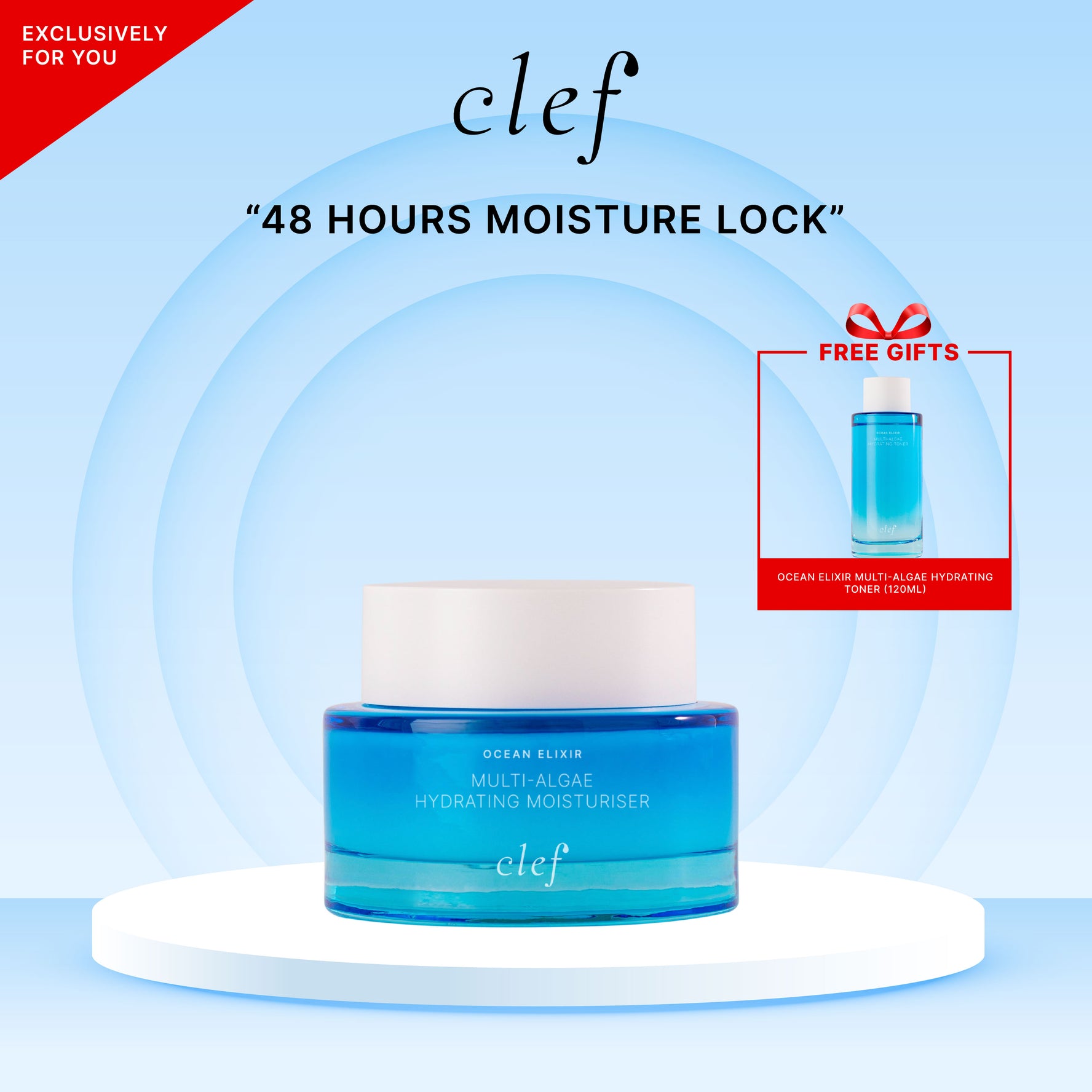 CLEF Ocean Elixir Hydrating Moisturiser + FREE Ocean Elixir Hydrating Toner