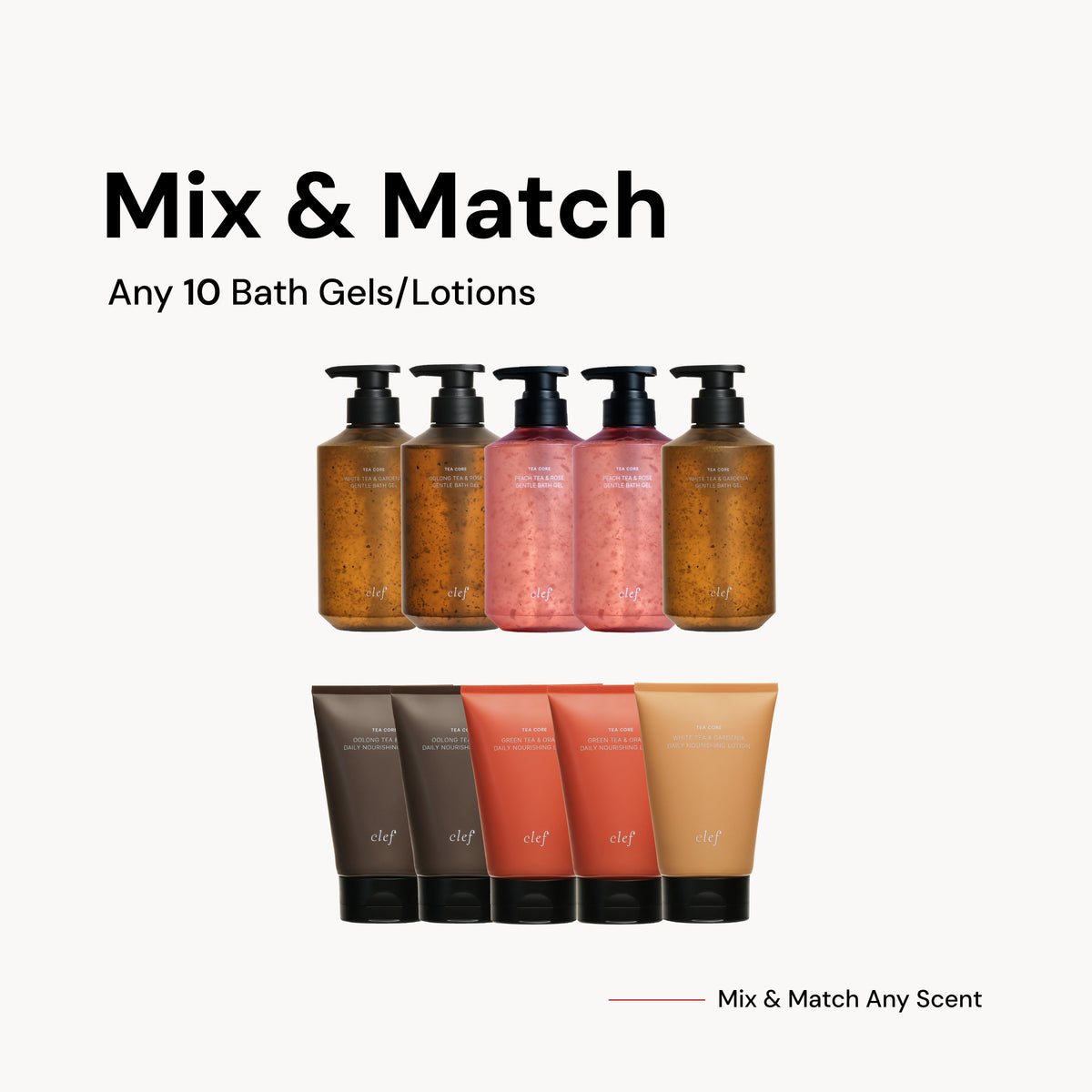 Mix & Match Any 10 Bath Gels/Lotions