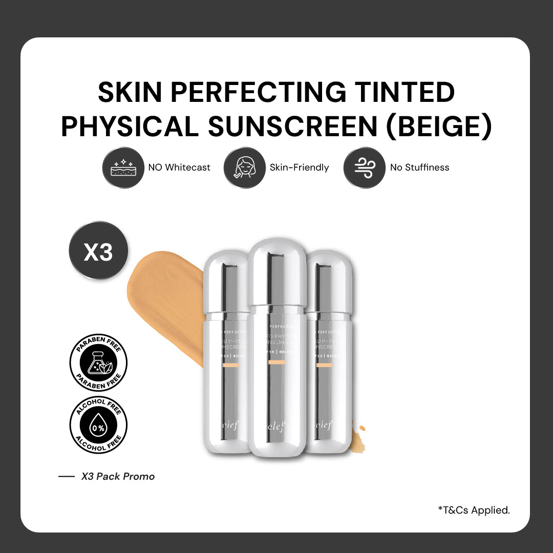 [READY STOCK] CLEF Skin Perfecting Tinted Physical Sunscreen
