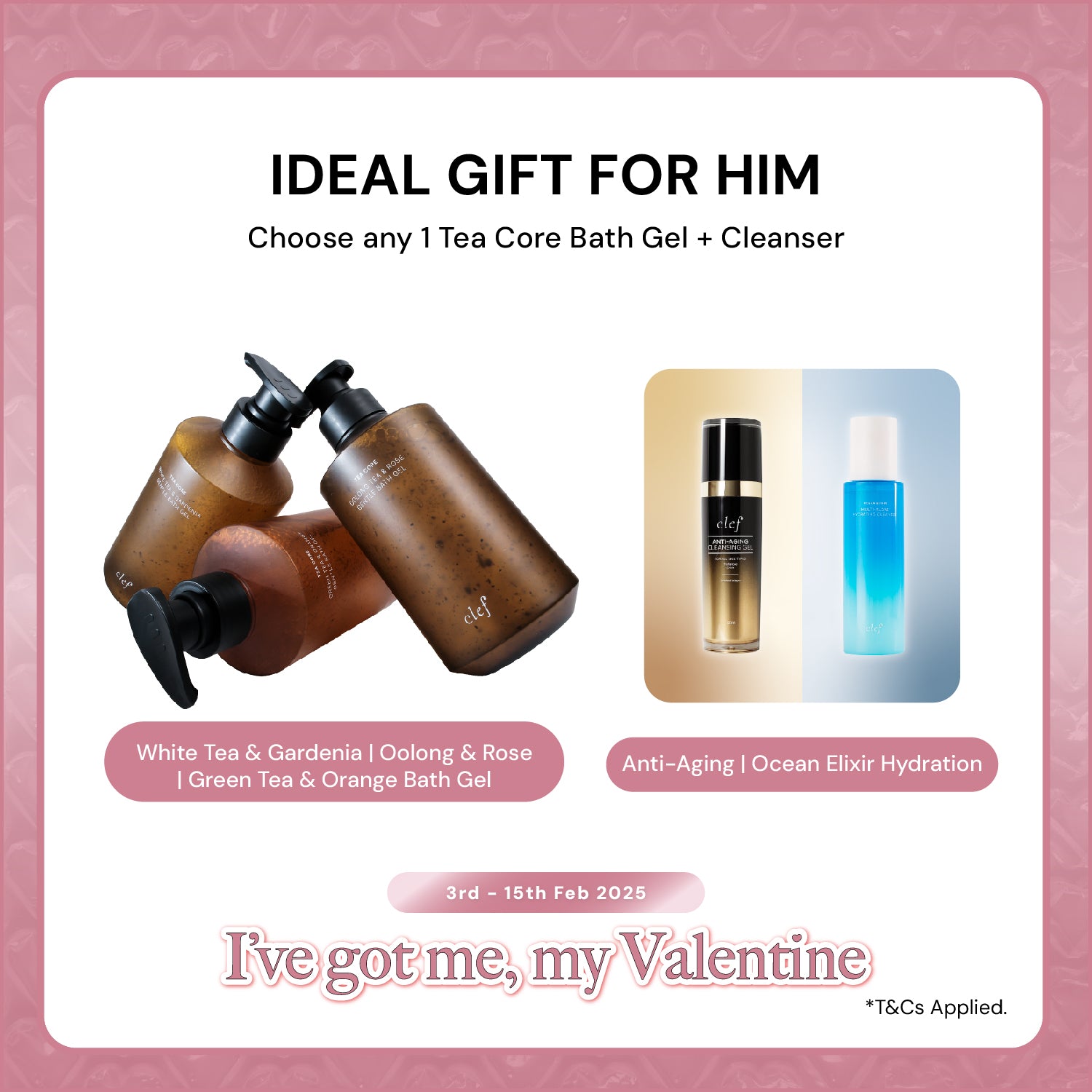 [Ideal Gift For Him] CLEF Tea Core Gentle Bath Gel & Anti-Aging Cleansing Gel / Ocean Elixir Multi-Algae Hydrating Cleanser