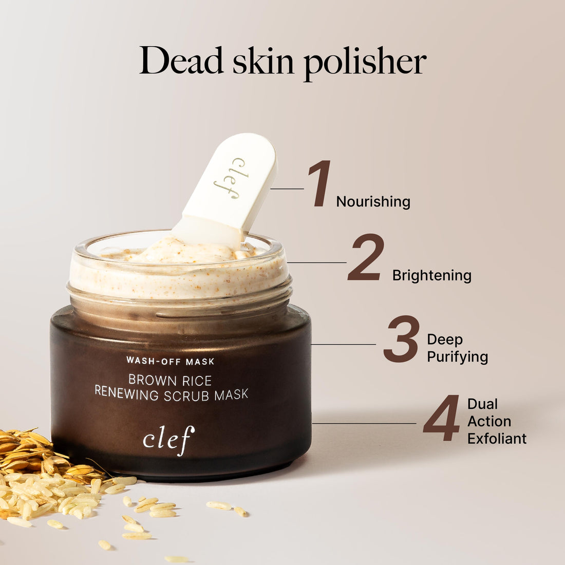 CLEF Brown Rice Renewing Scrub Mask